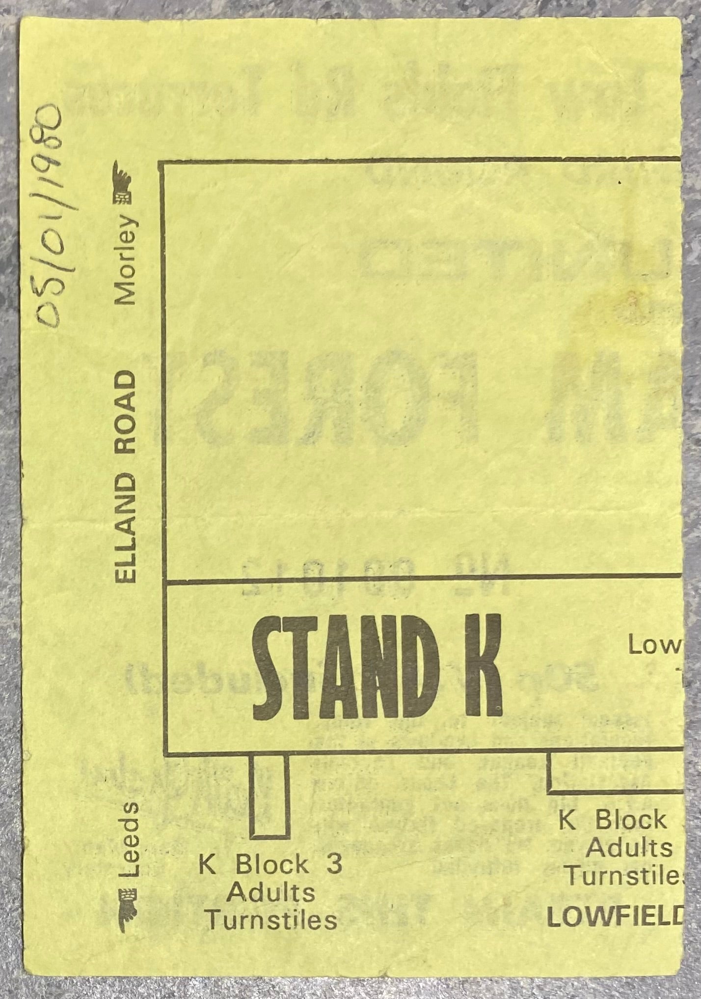 1979/80 ORIGINAL FA CUP 3RD ROUND TICKET LEEDS UNITED V NOTTINGHAM FOREST