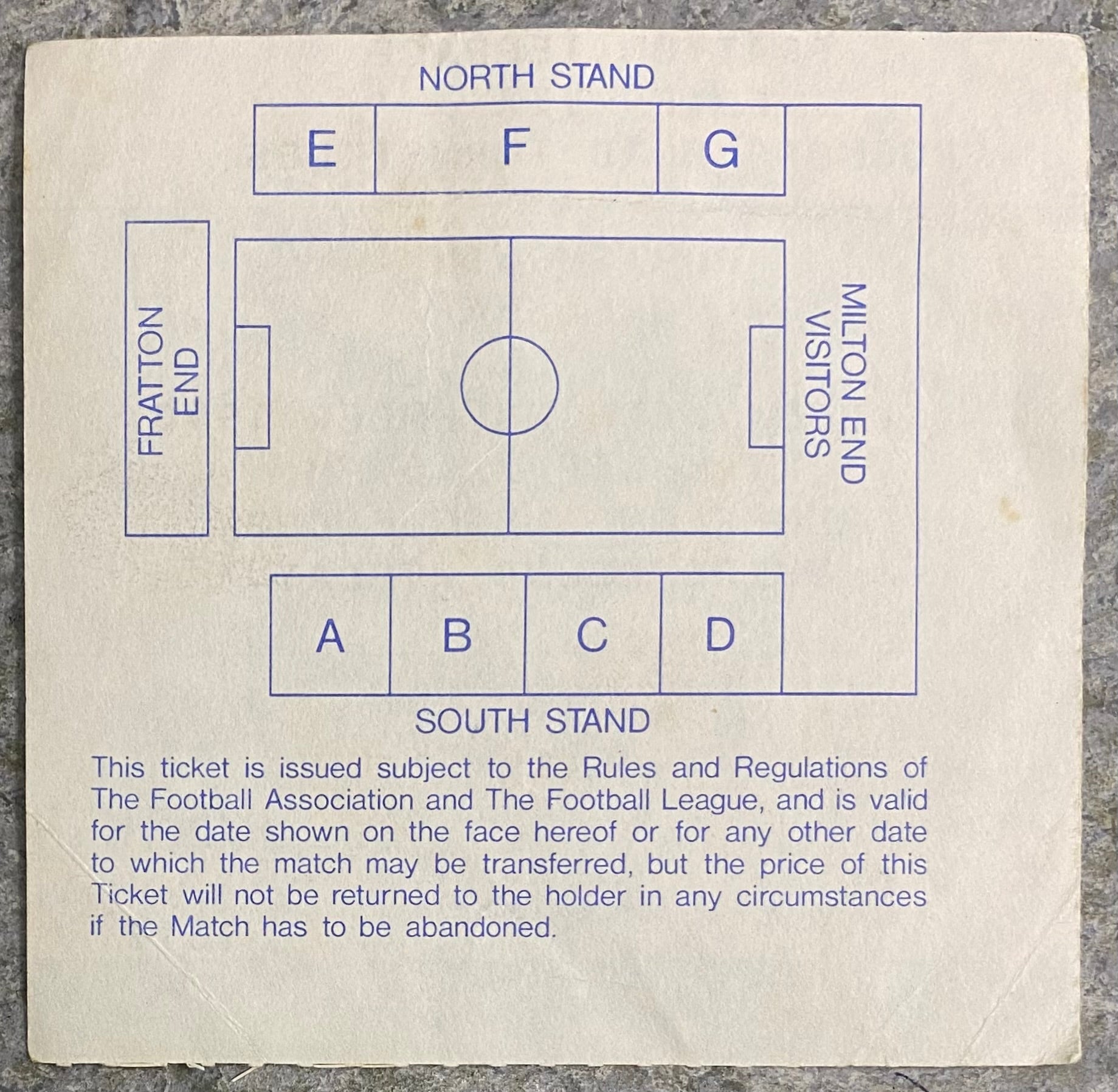 1990/91 ORIGINAL RUMBELOWS CUP 3RD ROUND REPLAY TICKET PORTSMOUTH V CHELSEA