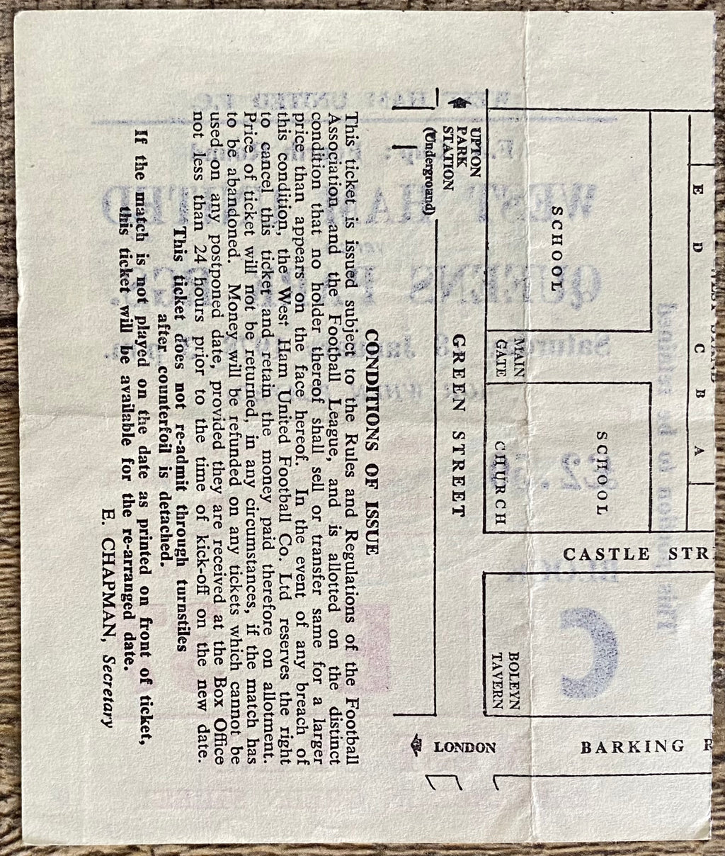 1977/78 ORIGINAL FA CUP 4TH ROUND  TICKET WEST HAM UNITED V QUEENS PARK RANGERS