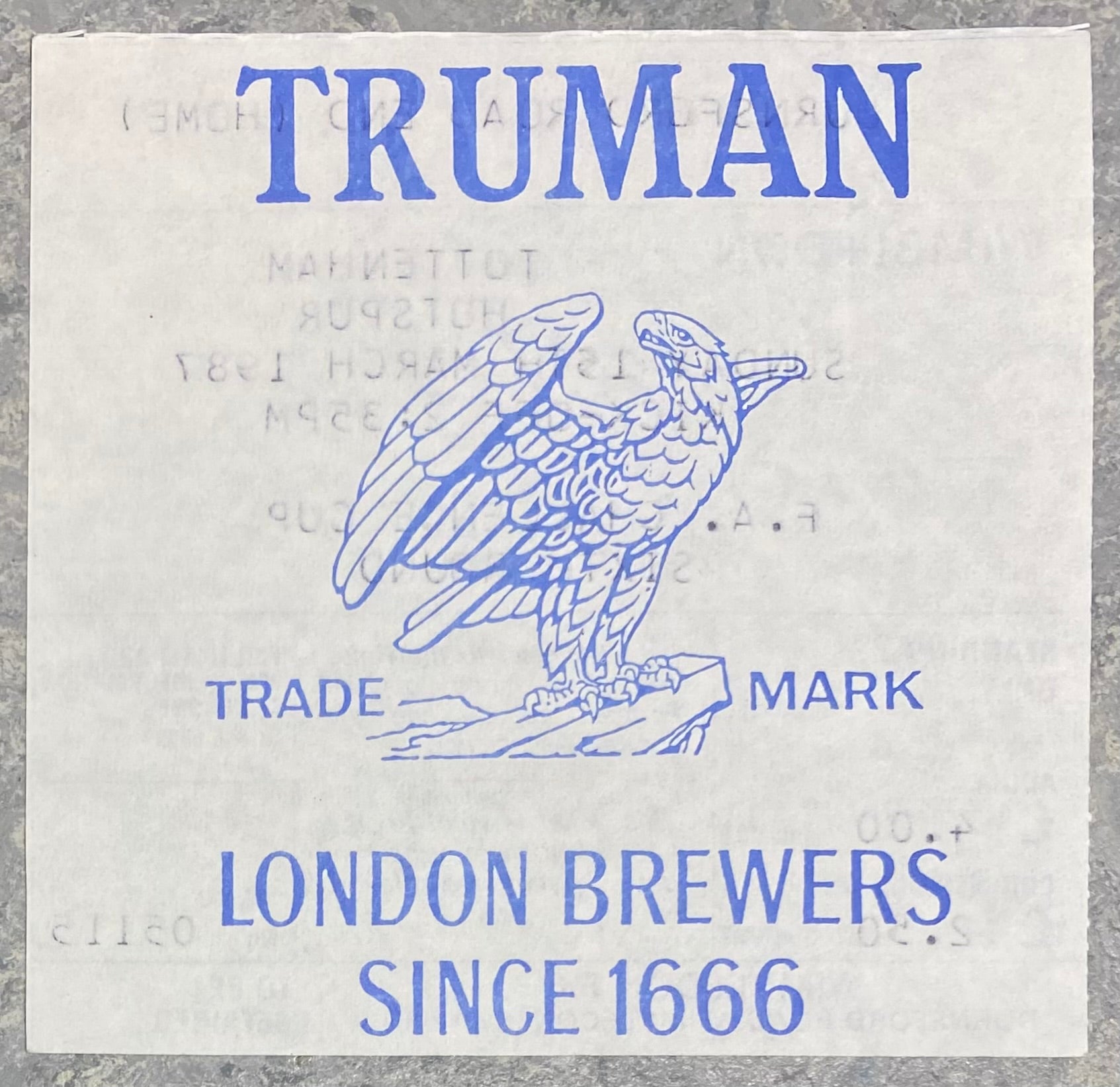 1986/87 ORIGINAL FA CUP 6TH ROUND TICKET WIMBLEDON V TOTTENHAM HOTSPUR