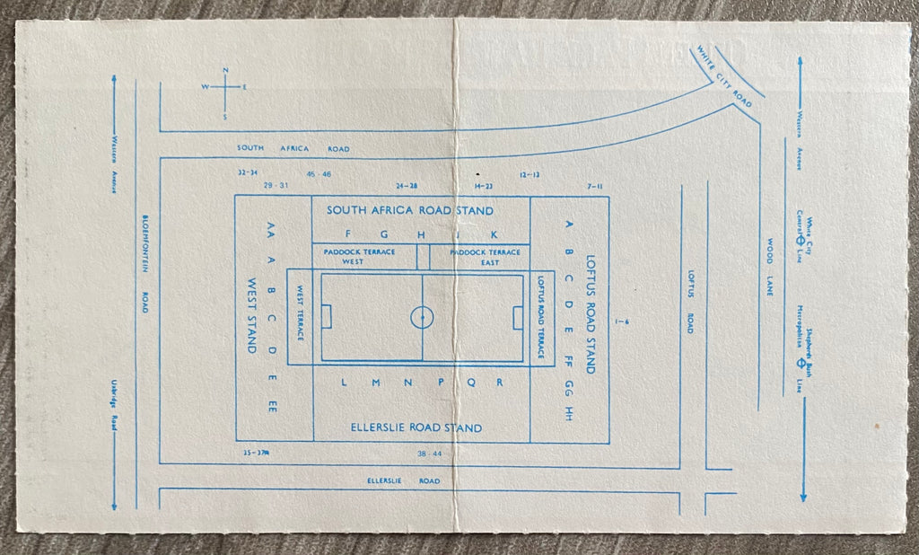 1989/90 ORIGINAL DIVISION ONE TICKET QUEENS PARK RANGERS V TOTTENHAM HOTSPUR