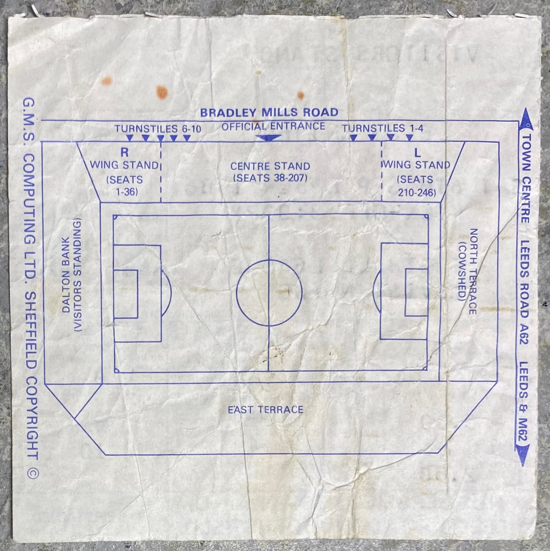 1986/87 ORIGINAL DIVISION TWO TICKET HUDDERSFIELD TOWN V LEEDS UNITED