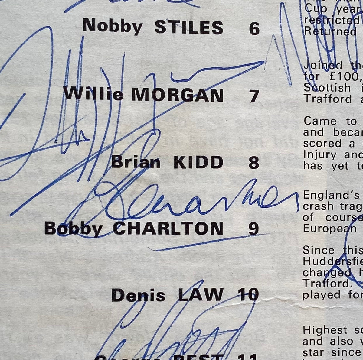 1968/69 ORIGINAL FA CUP 5TH ROUND PROGRAMME AND TICKET  BIRMINGHAM CITY V MANCHESTER UNITED (SIGNED BY BEST, LAW & CHARLTON)