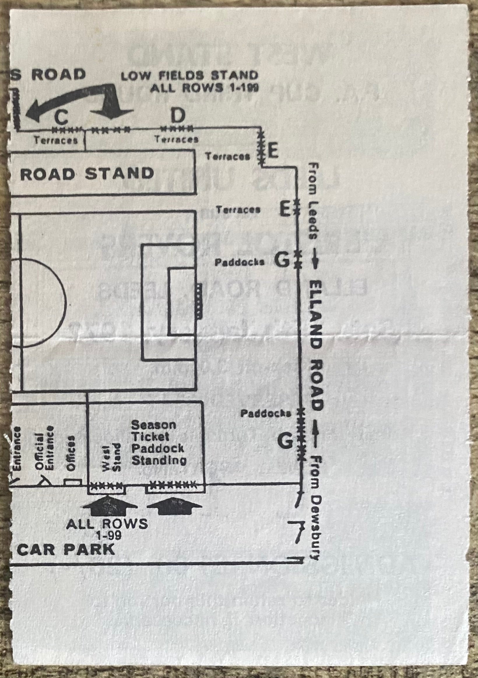 1971/72 ORIGINAL FA CUP 3RD ROUND TICKET LEEDS UNITED V BRISTOL ROVERS