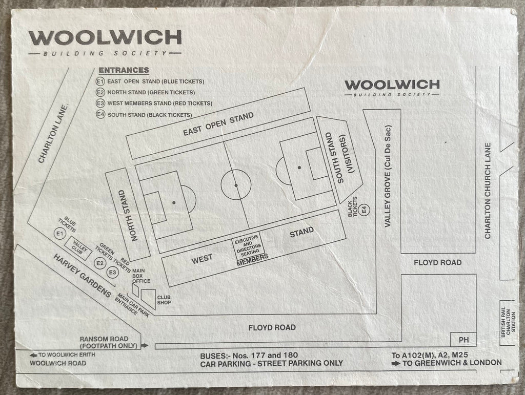1992/93 ORIGINAL DIVISION 1 TICKET CHARLTON ATHLETIC V BIRMINGHAM CITY