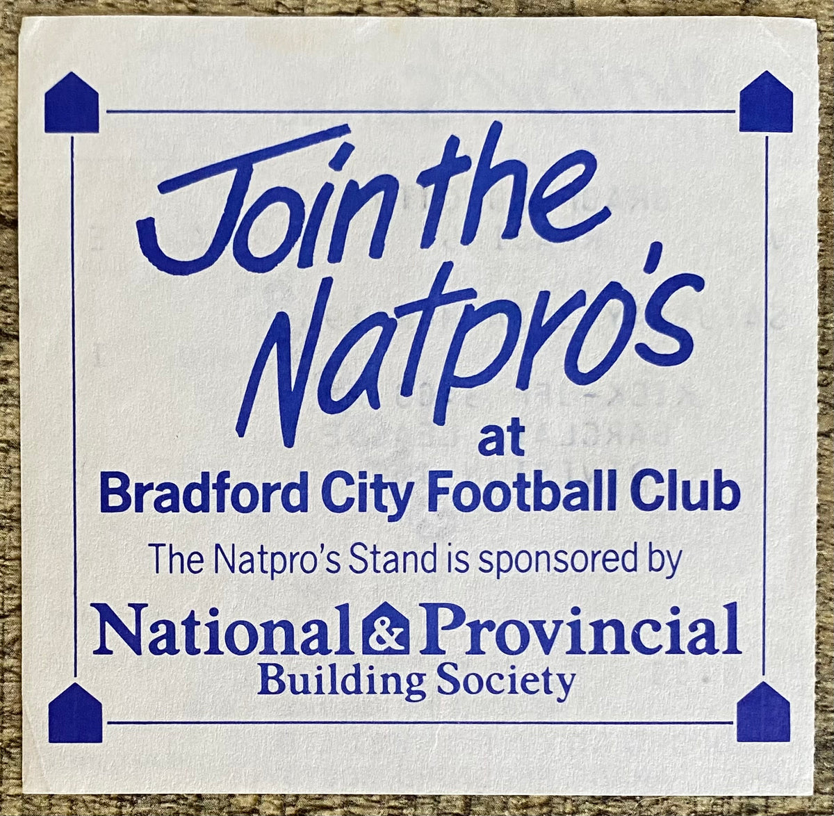 1987/88 ORIGINAL DIVISION 2 TICKET BRADFORD CITY V READING