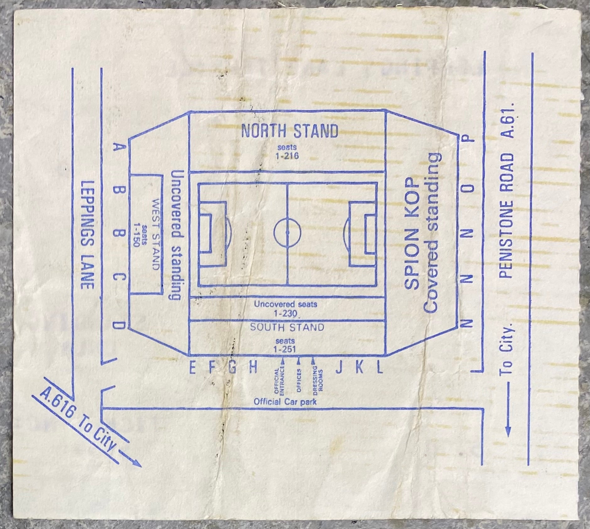 1987 ORIGINAL FA CUP SEMI FINAL TICKET LEEDS UNITED V COVENTRY CITY @ HILLSBOROUGH