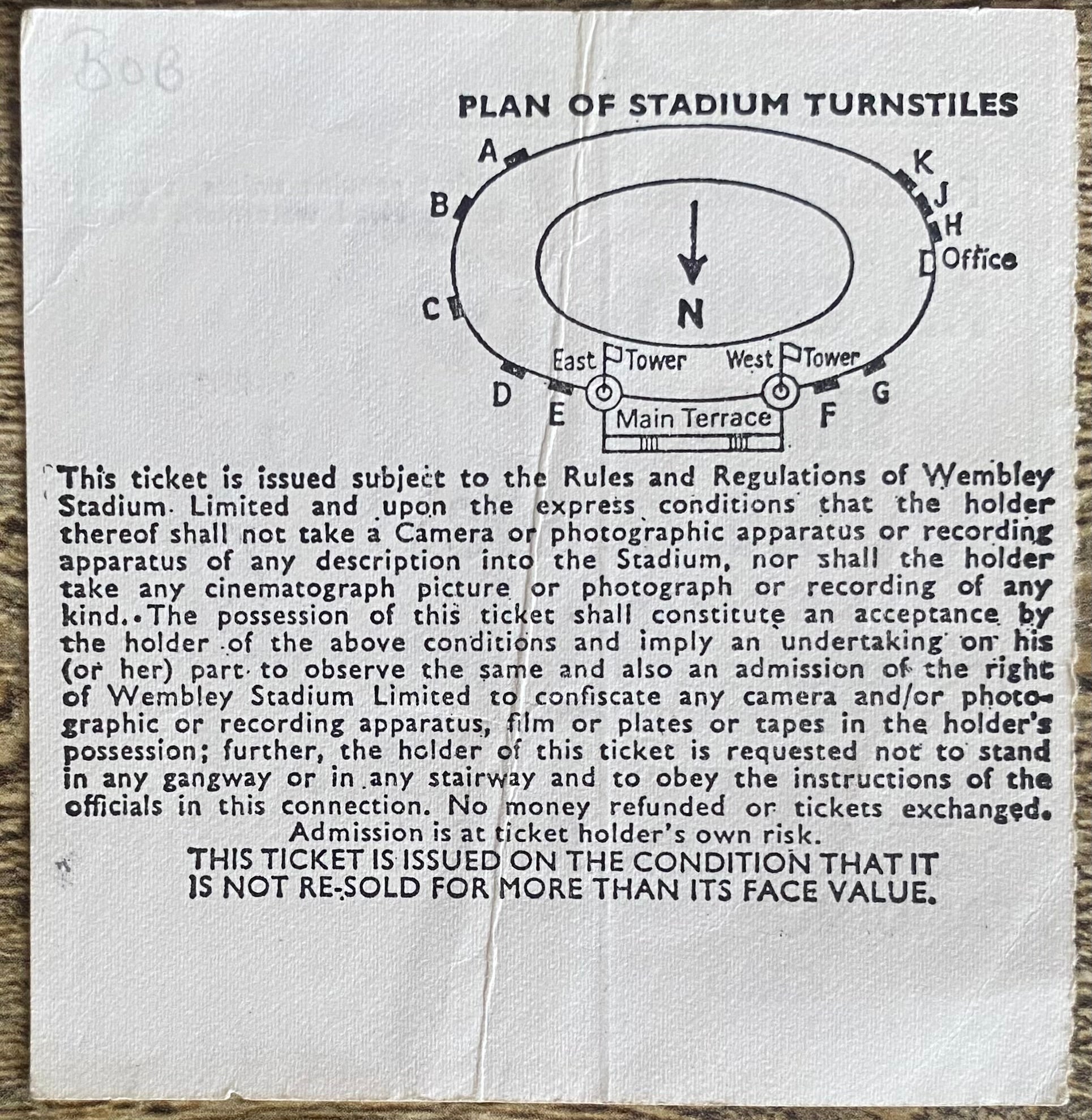 1978 ORIGINAL CHARITY SHIELD TICKET IPSWICH TOWN V NOTTINGHAM FOREST