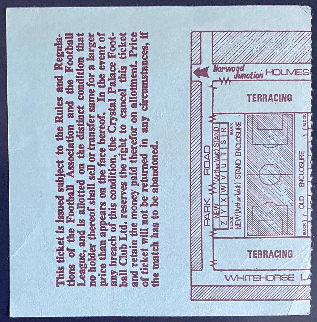 1972/73 ORIGINAL DIVISION 1 TICKET CRYSTAL PALACE V STOKE CITY