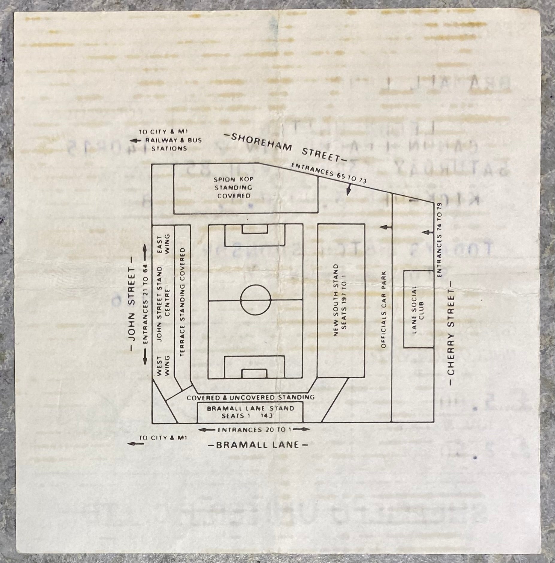 1984/85 ORIGINAL DIVISION TWO TICKET SHEFFIELD UNITED V LEEDS UNITED