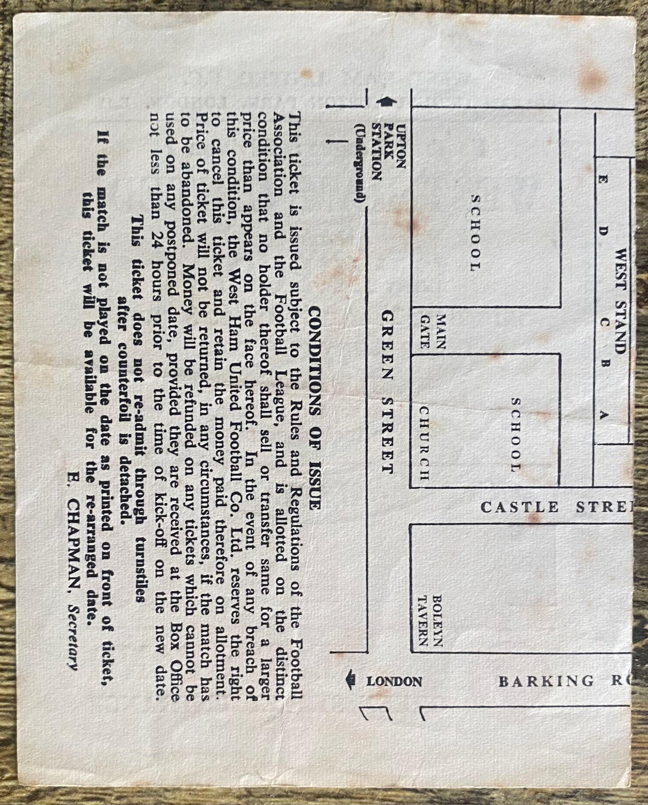 1973/74 ORIGINAL DIVISION ONE TICKET WEST HAM UNITED V LIVERPOOL