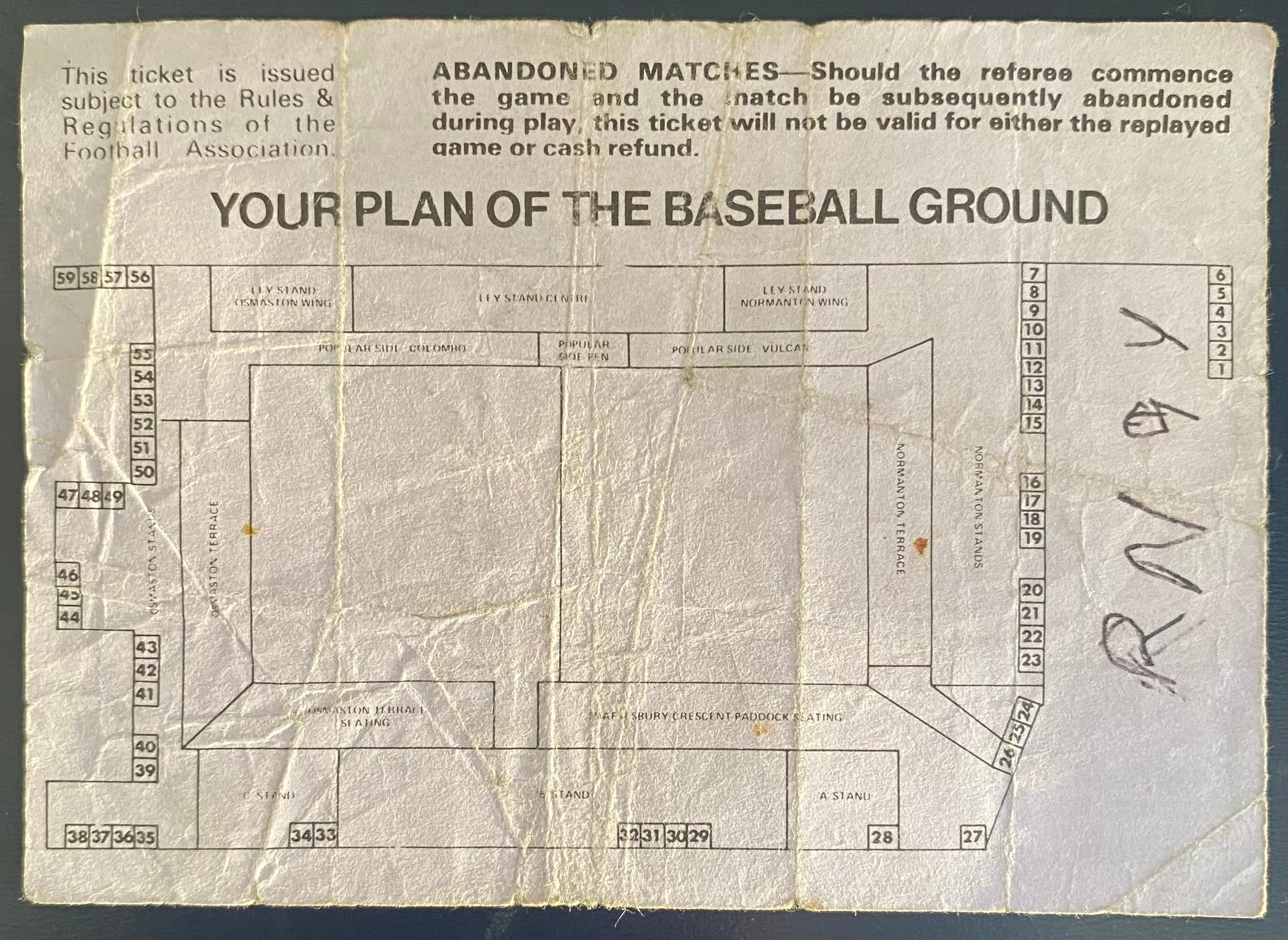 1979/80 ORIGINAL DIVISION 1 TICKET DERBY COUNTY V ASTON VILLA + TRAVEL TICKET