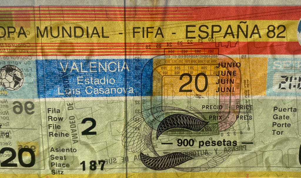 1982 ORIGINAL WORLD CUP 1ST ROUND TICKET SPAIN V YUGOSLAVIA @ VALENCIA