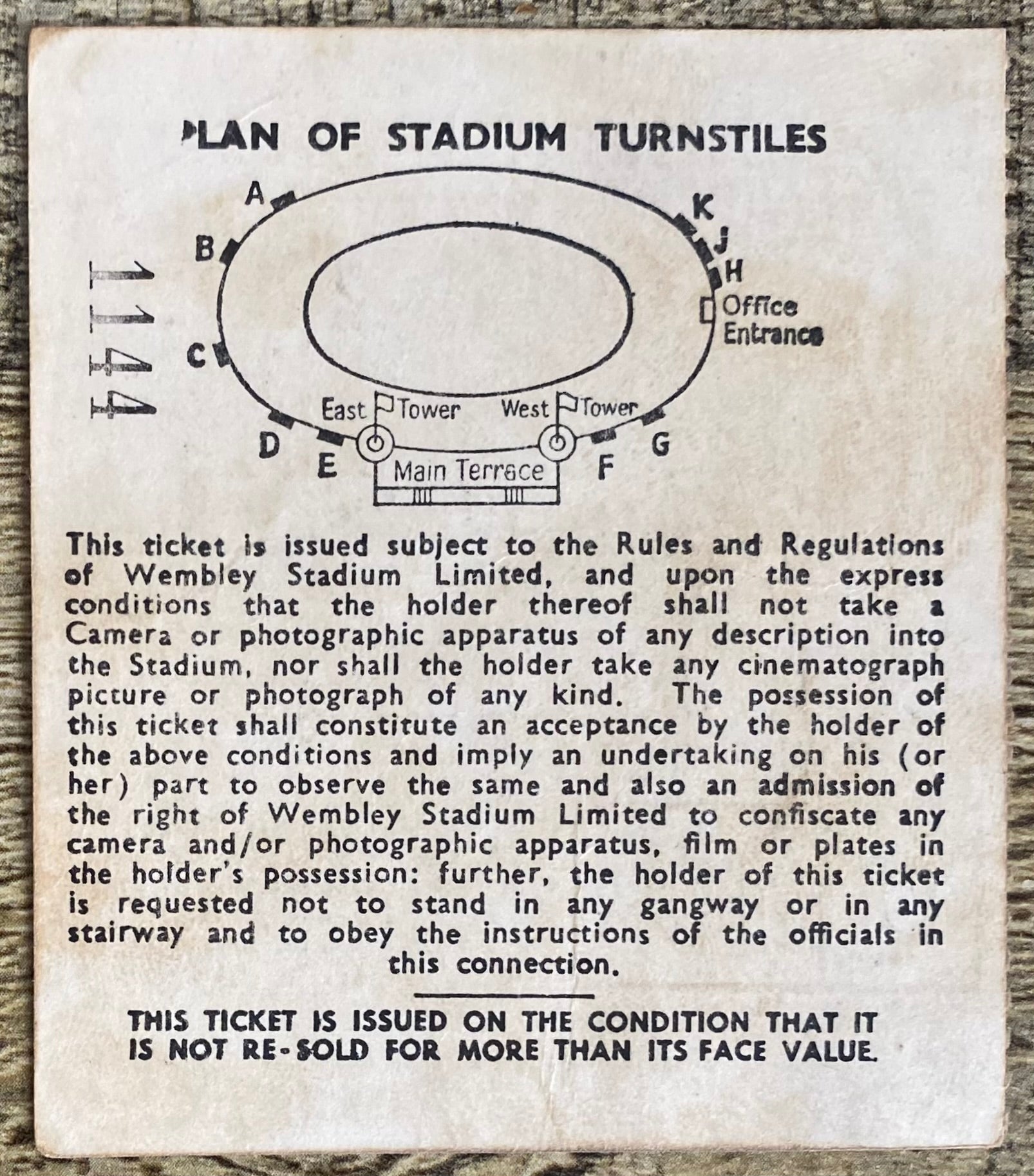 1966 ORIGINAL FA CUP FINAL TICKET SHEFFIELD WEDNESDAY V EVERTON