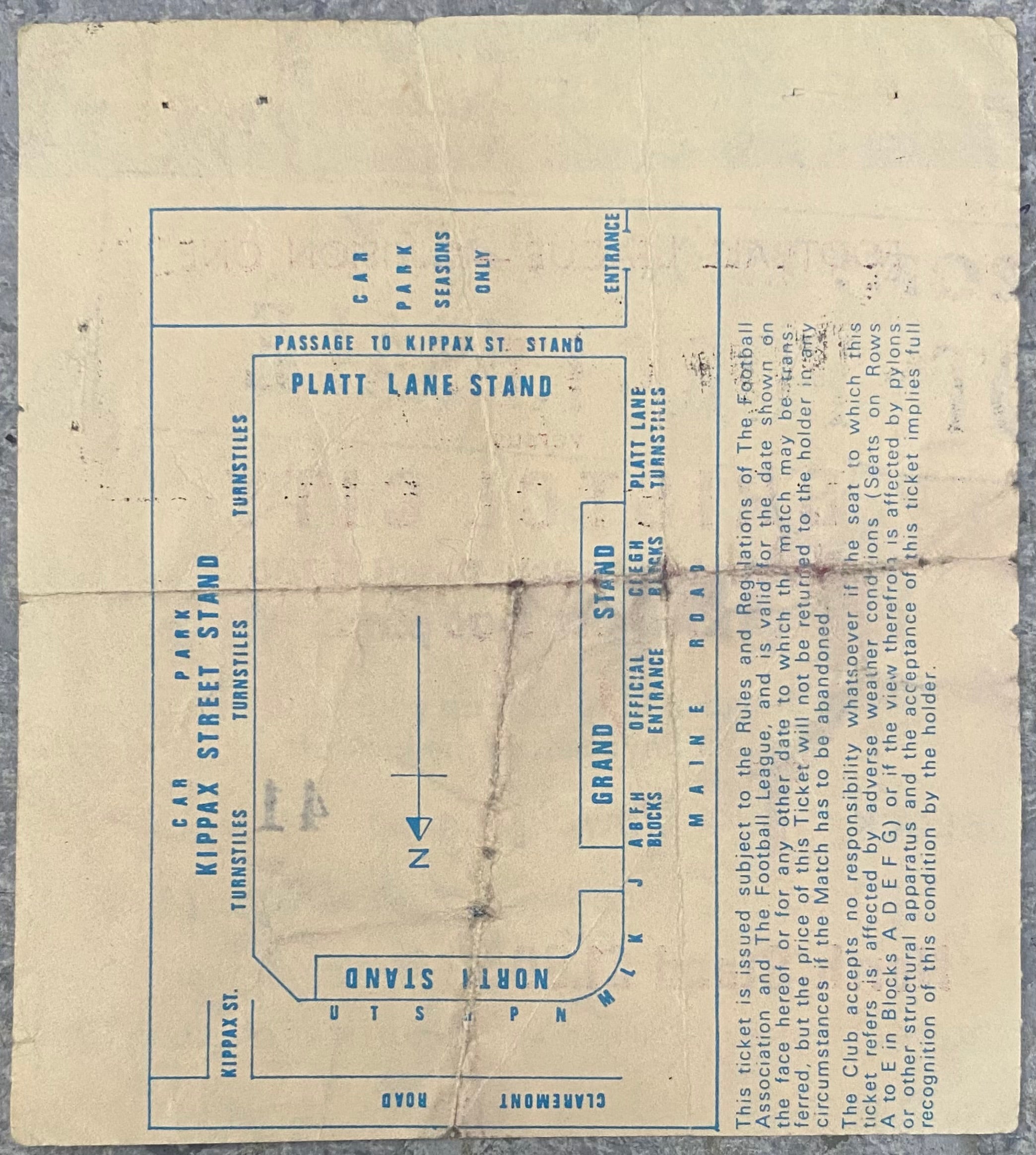 1979/80 ORIGINAL DIVISION 1 TICKET MANCHESTER CITY V BRISTOL CITY
