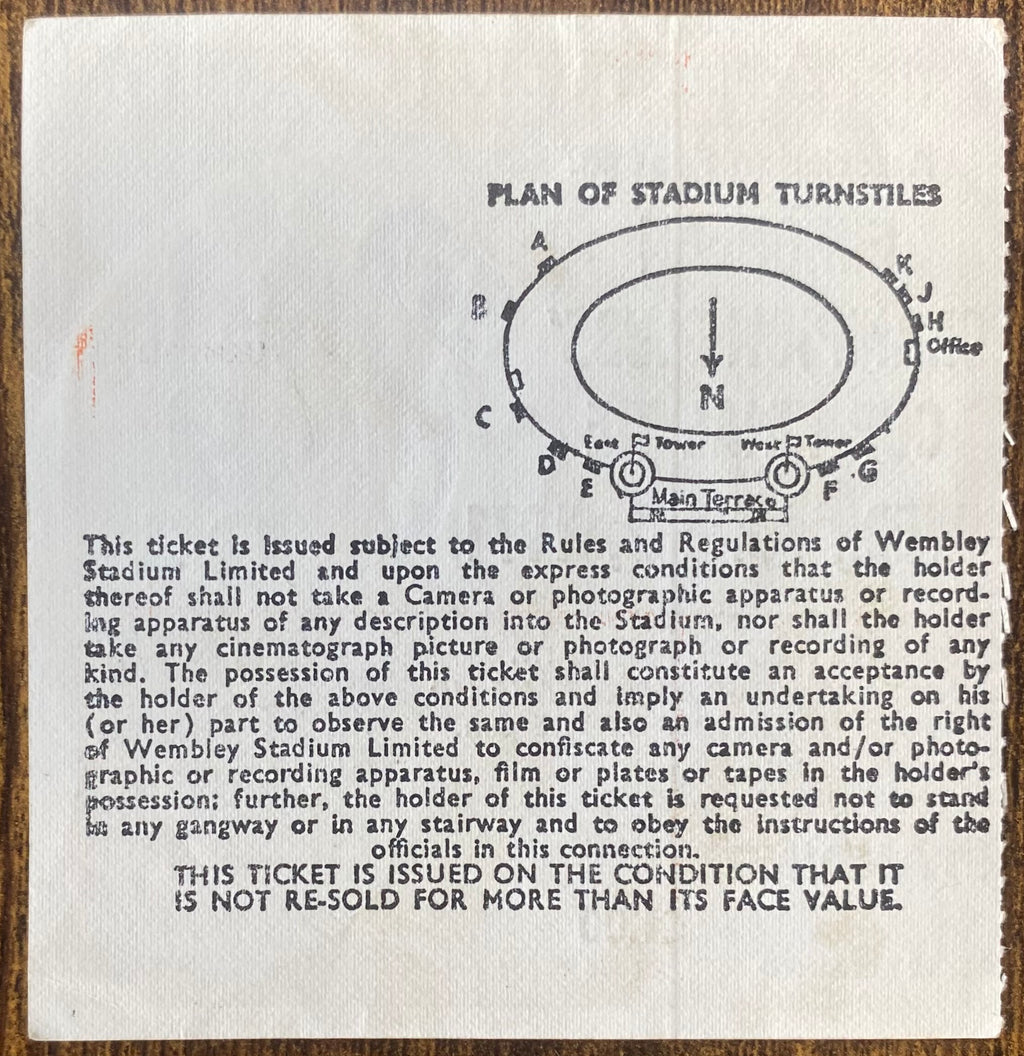 1971 ORIGINAL EUROPEAN CUP FINAL TICKET AJAX AMSTERDAM V PANATHINIAKOS @ WEMBLEY