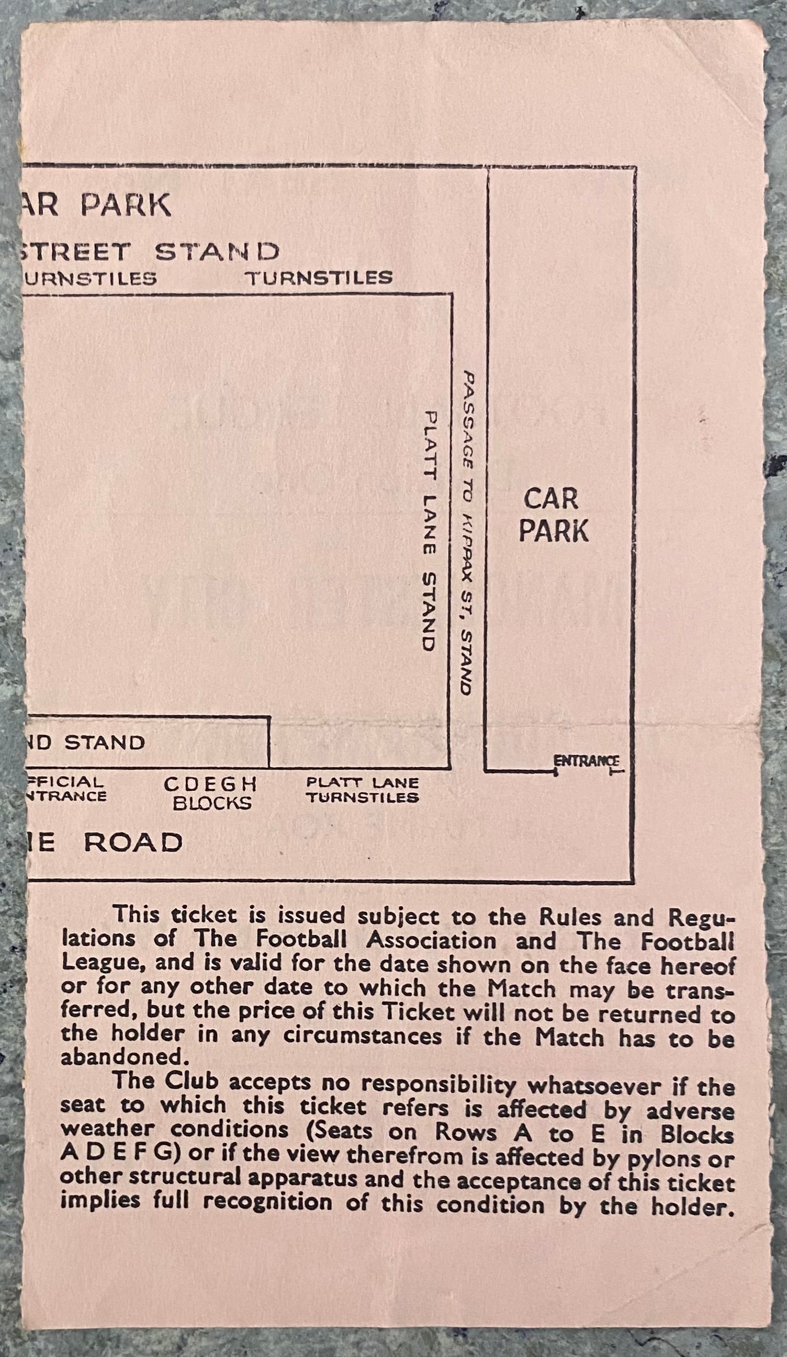 1966/67 ORIGINAL DIVISION 1 TICKET MANCHESTER CITY V SOUTHAMPTON