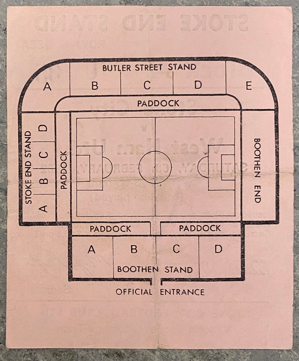 1981/82 ORIGINAL DIVISION 1 TICKET STOKE CITY V WEST HAM UNITED