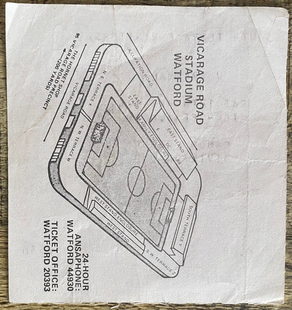 1983/84 ORIGINAL DIVISION ONE TICKET WATFORD V ARSENAL
