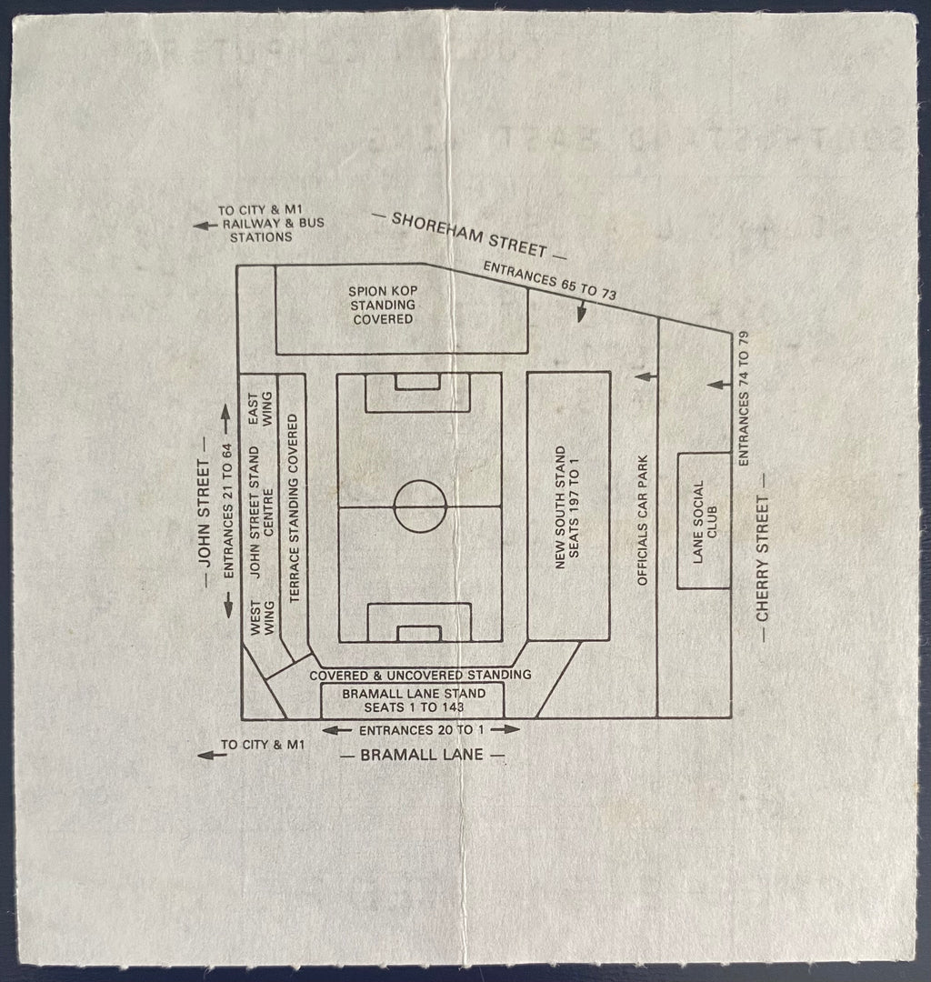 1989/90 ORIGINAL DIVISION 2  TICKET SHEFFIELD UNITED V OXFORD UNITED