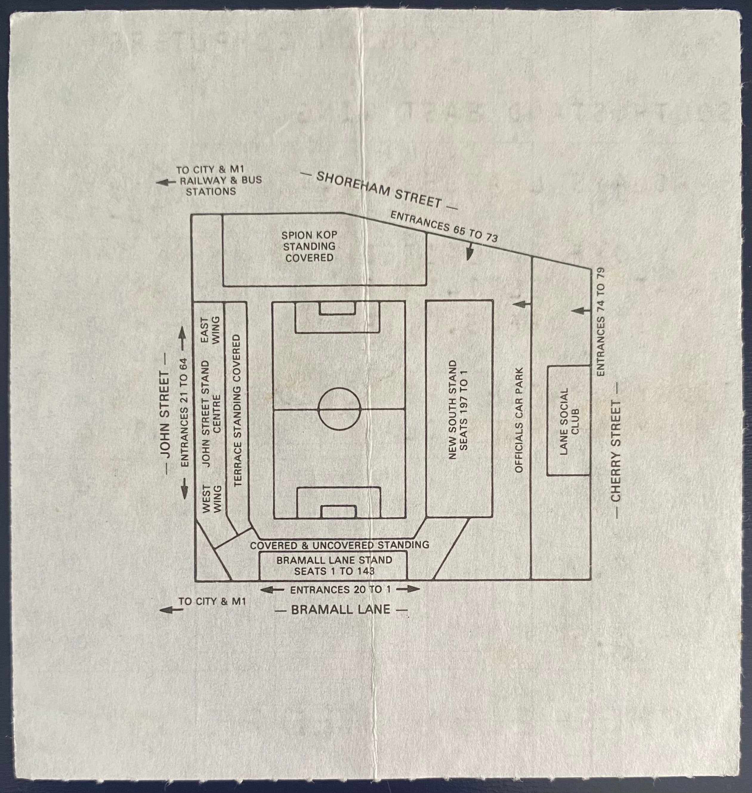 1989/90 ORIGINAL DIVISION 2  TICKET SHEFFIELD UNITED V OXFORD UNITED