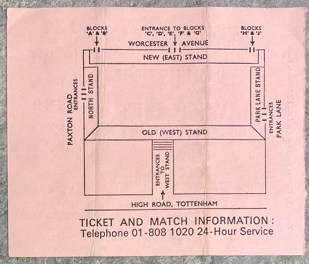 1978/79 ORIGINAL DIVISION ONE TICKET TOTTENHAM HOTSPUR V NORWICH CITY