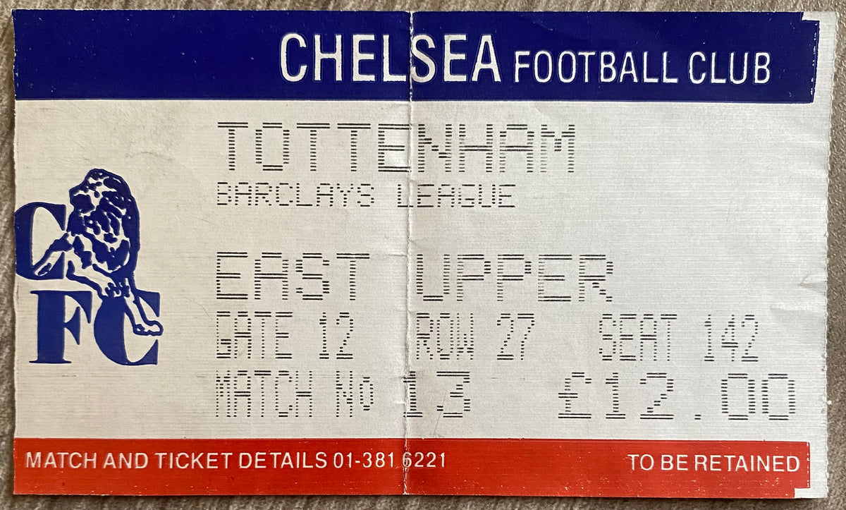 1989/90 ORIGINAL DIVISION ONE TICKET CHELSEA V TOTTENHAM HOTSPUR