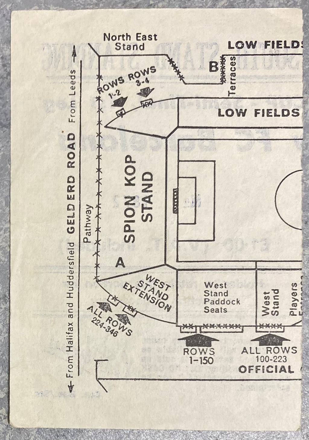 1974/75 ORIGINAL EUROPEAN CUP SEMI FINAL 1ST LEG TICKET LEEDS UNITED V BARCELONA