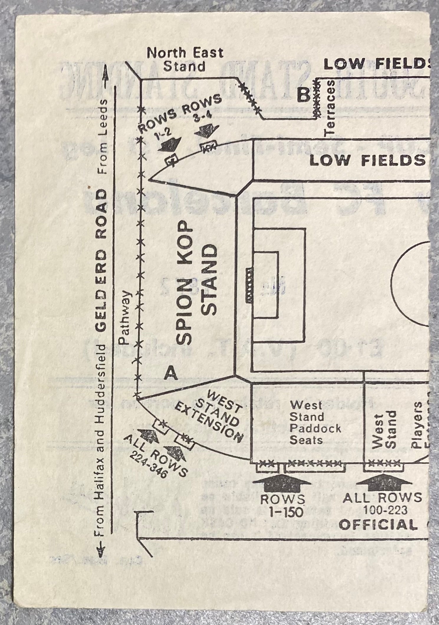 1974/75 ORIGINAL EUROPEAN CUP SEMI FINAL 1ST LEG TICKET LEEDS UNITED V BARCELONA