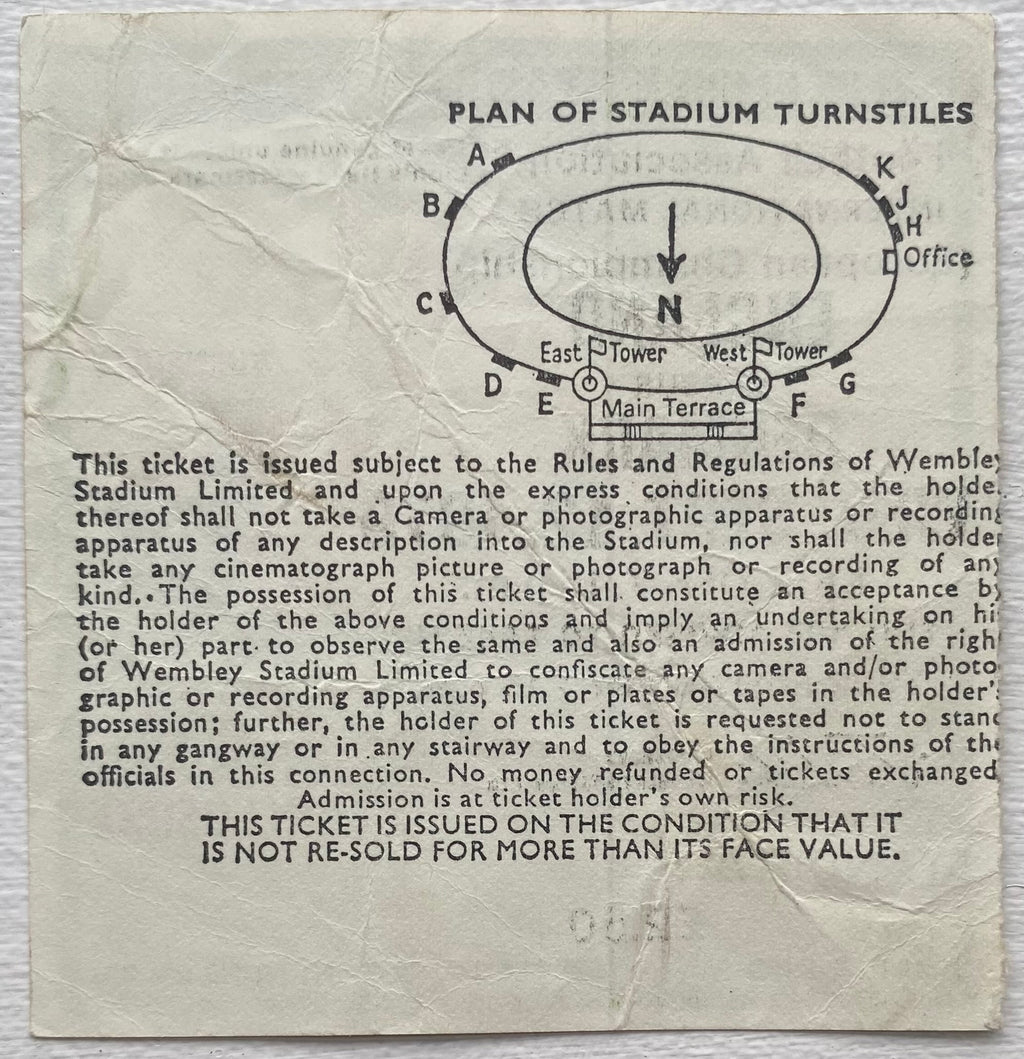 1979 ORIGINAL EUROPEAN CHAMPIONSHIPS QUALIFYING TICKET ENGLAND V DENMARK