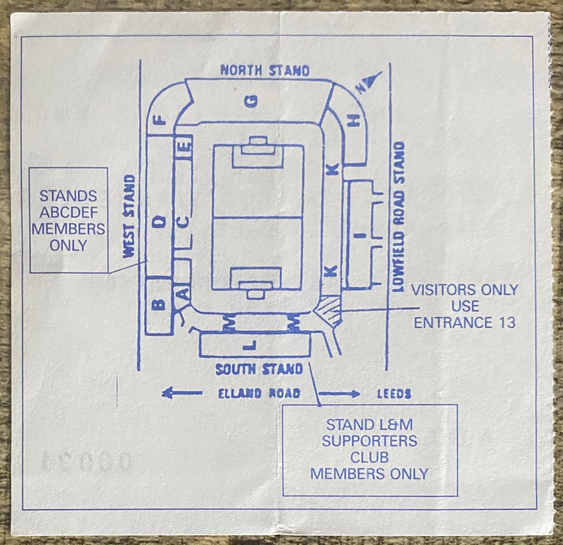 1989/90 ORIGINAL DIVISION TWO TICKET LEEDS UNITED V WOLVERHAMPTON WANDERERS