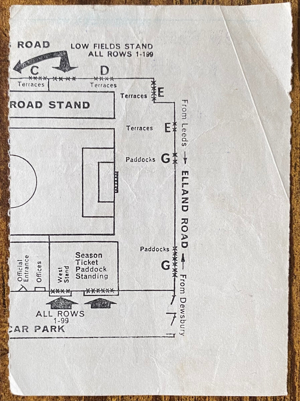 1971/72 ORIGINAL FA CUP 6TH ROUND TICKET LEEDS UNITED V TOTTENHAM HOTSPUR