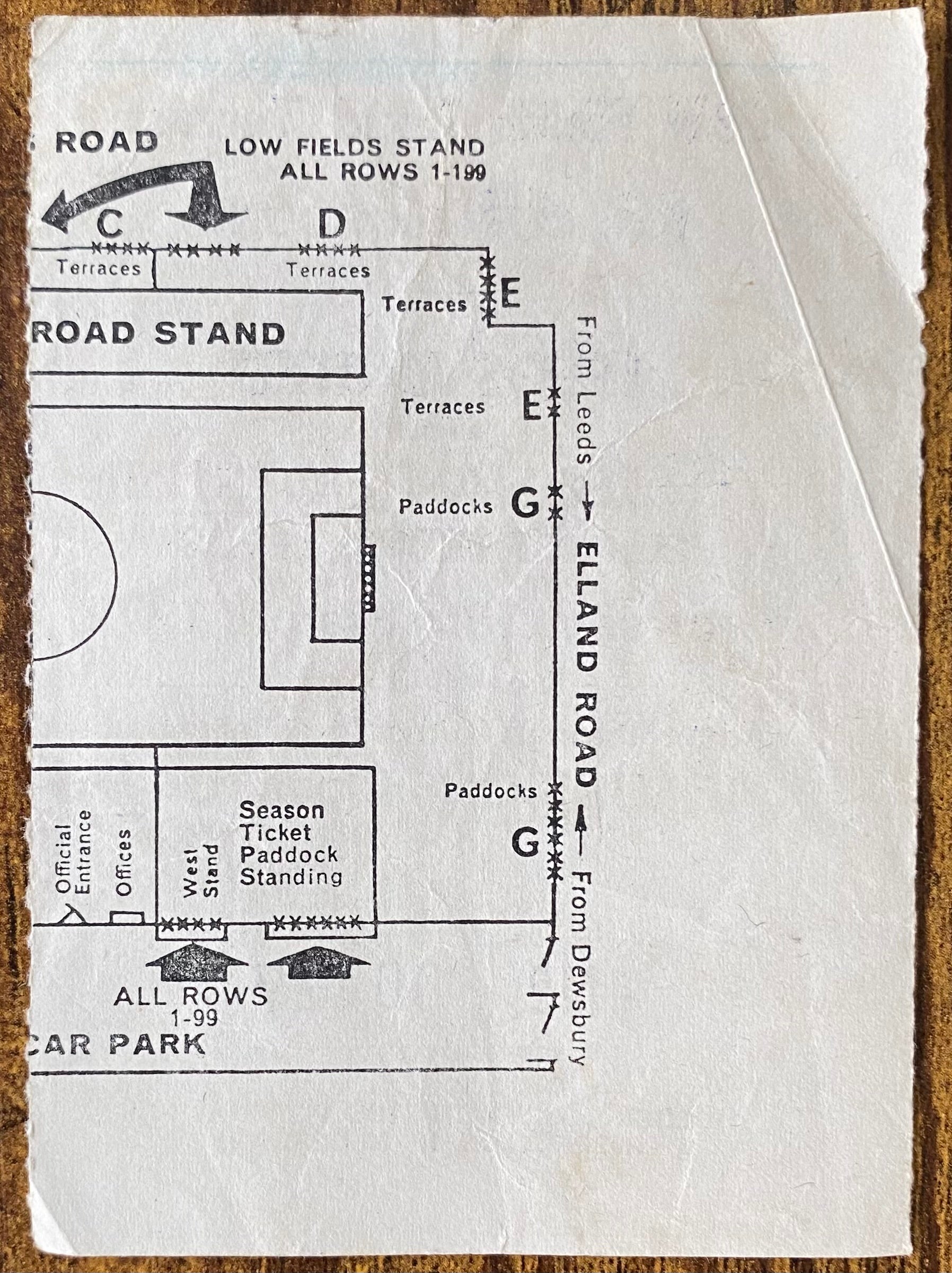 1971/72 ORIGINAL FA CUP 6TH ROUND TICKET LEEDS UNITED V TOTTENHAM HOTSPUR