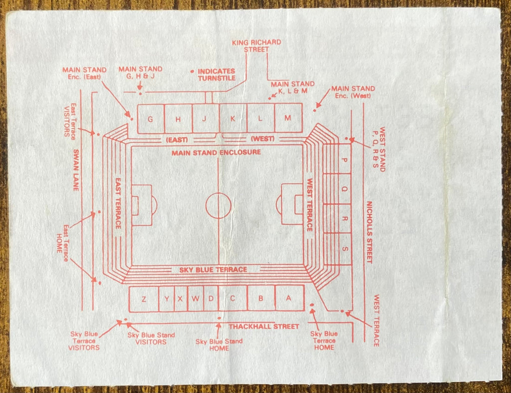 1991/92 ORIGINAL DIVISION 1 TICKET COVENTRY CITY V WEST HAM UNITED