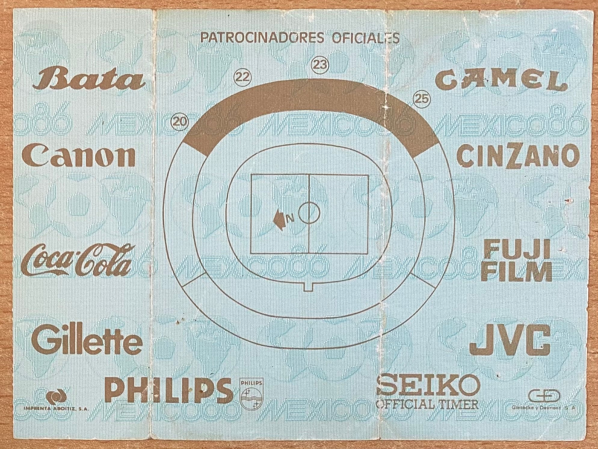 1986 ORIGINAL WORLD CUP 1ST ROUND TICKET BRAZIL V NORTHERN IRELAND @ GUADALAJARA