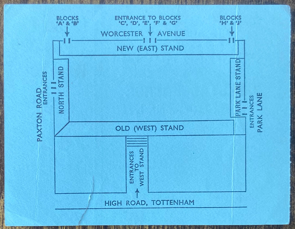 1970/71 ORIGINAL DIVISION ONE TICKET TOTTENHAM HOTSPUR V CRYSTAL PALACE