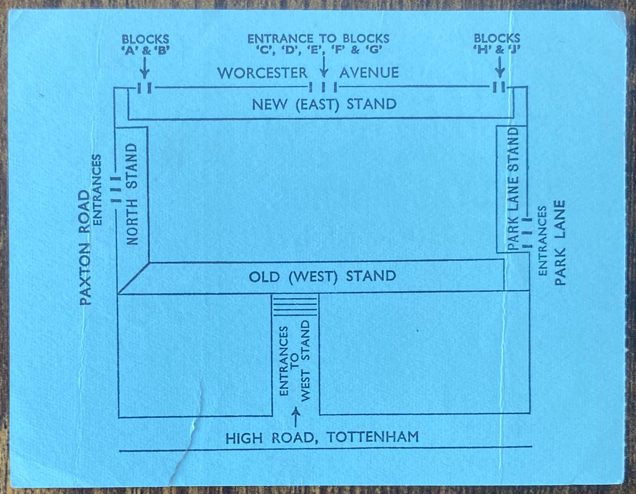 1970/71 ORIGINAL DIVISION ONE TICKET TOTTENHAM HOTSPUR V CRYSTAL PALACE