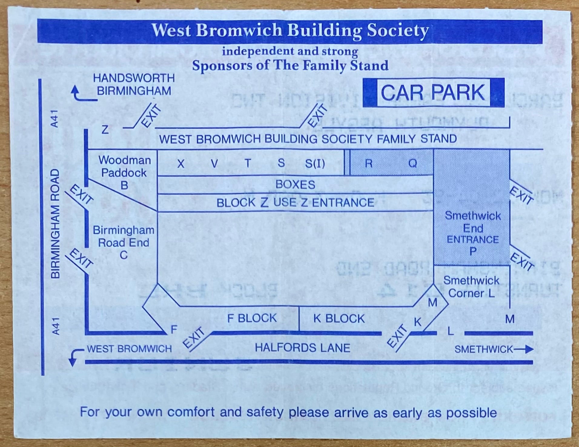 1992/93 ORIGINAL DIVISION 2 TICKET WEST BROMWICH ALBION V PLYMOUTH ARGYLE