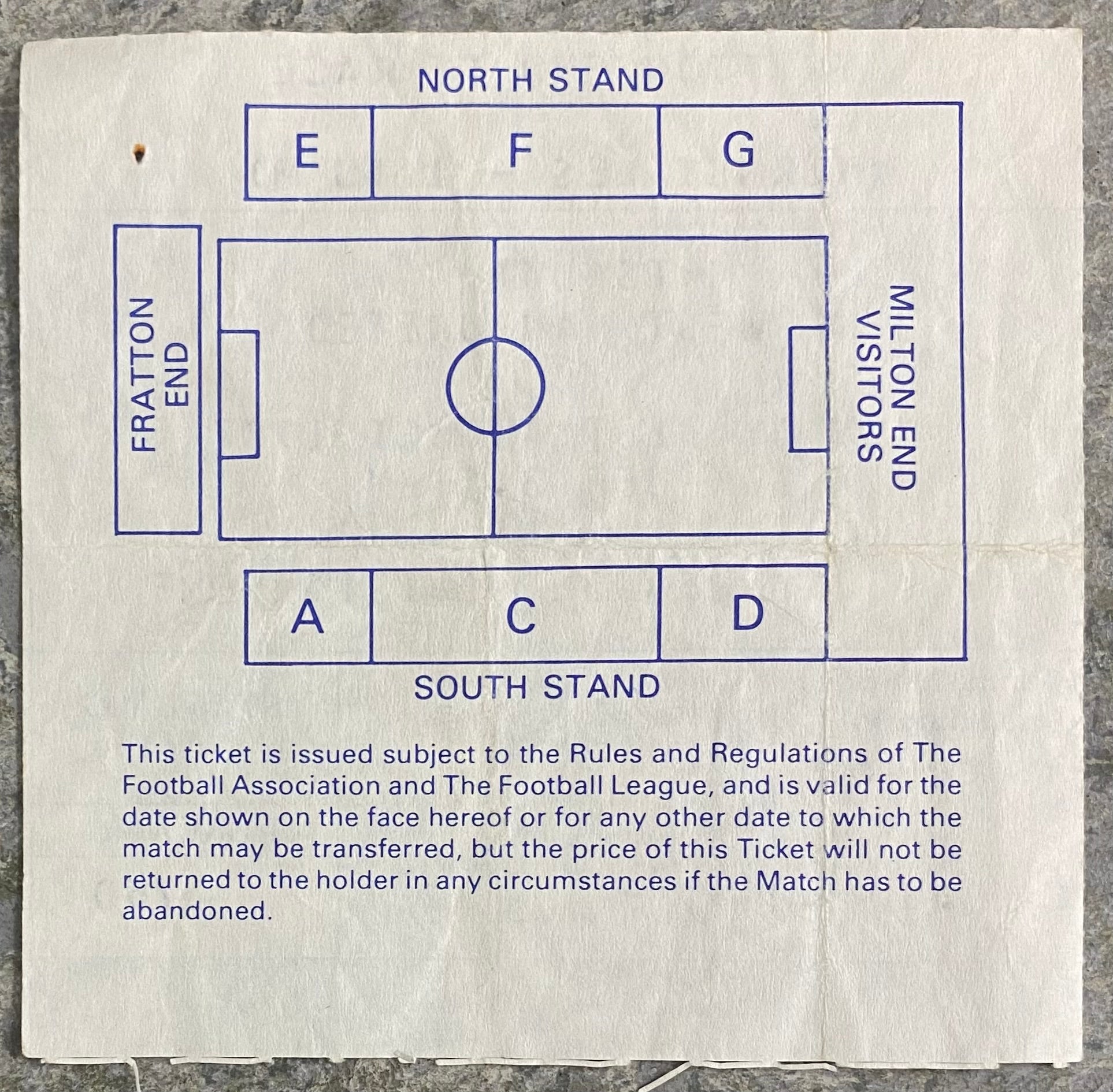 1987/88 ORIGINAL DIVISION 1 TICKET PORTSMOUTH V WEST HAM UNITED