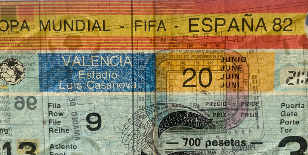 1982 ORIGINAL WORLD CUP 1ST ROUND TICKET SPAIN V YUGOSLAVIA @ VALENCIA