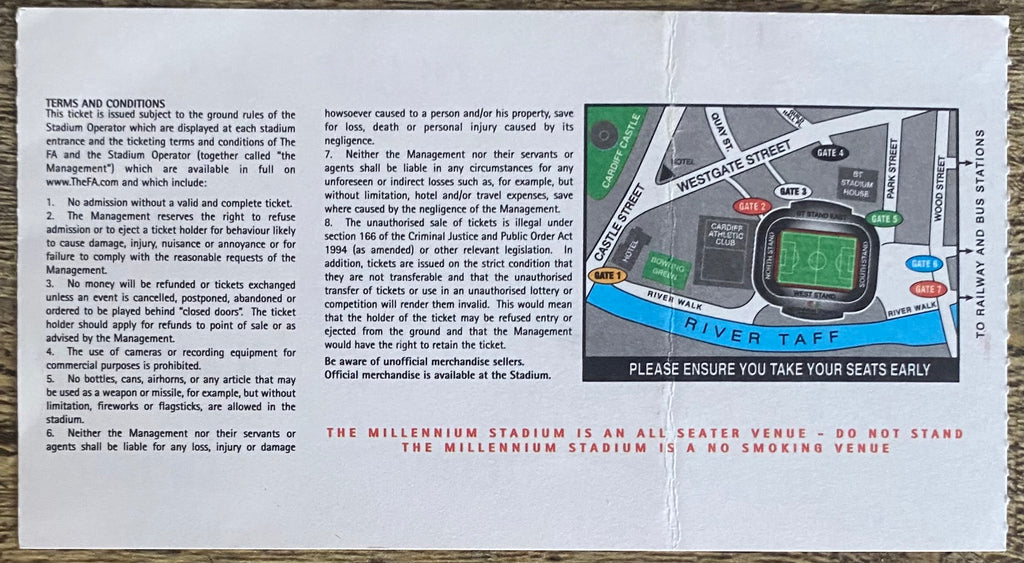 2006 ORIGINAL FA COMMUNITY SHIELD TICKET CHELSEA V LIVERPOOL @CARDIFF