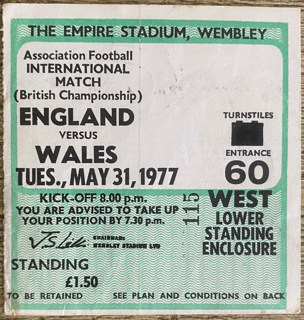 1977 ORIGINAL BRITISH HOME INTERNATIONAL CHAMPIONSHIPS TICKET ENGLAND V WALES