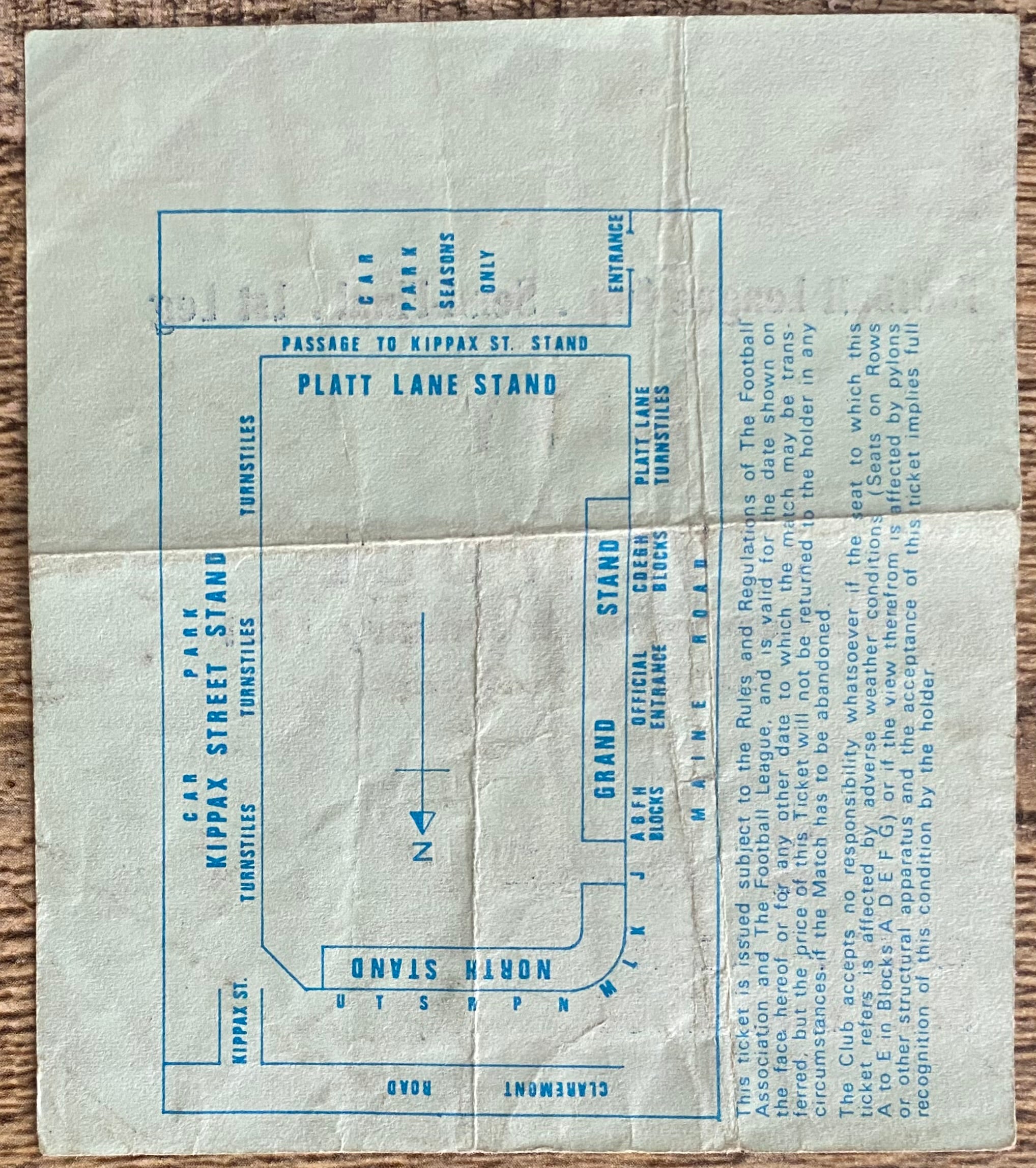 1980/81 ORIGINAL LEAGUE CUP SEMI FINAL 1ST LEG TICKET MANCHESTER CITY V LIVERPOOL