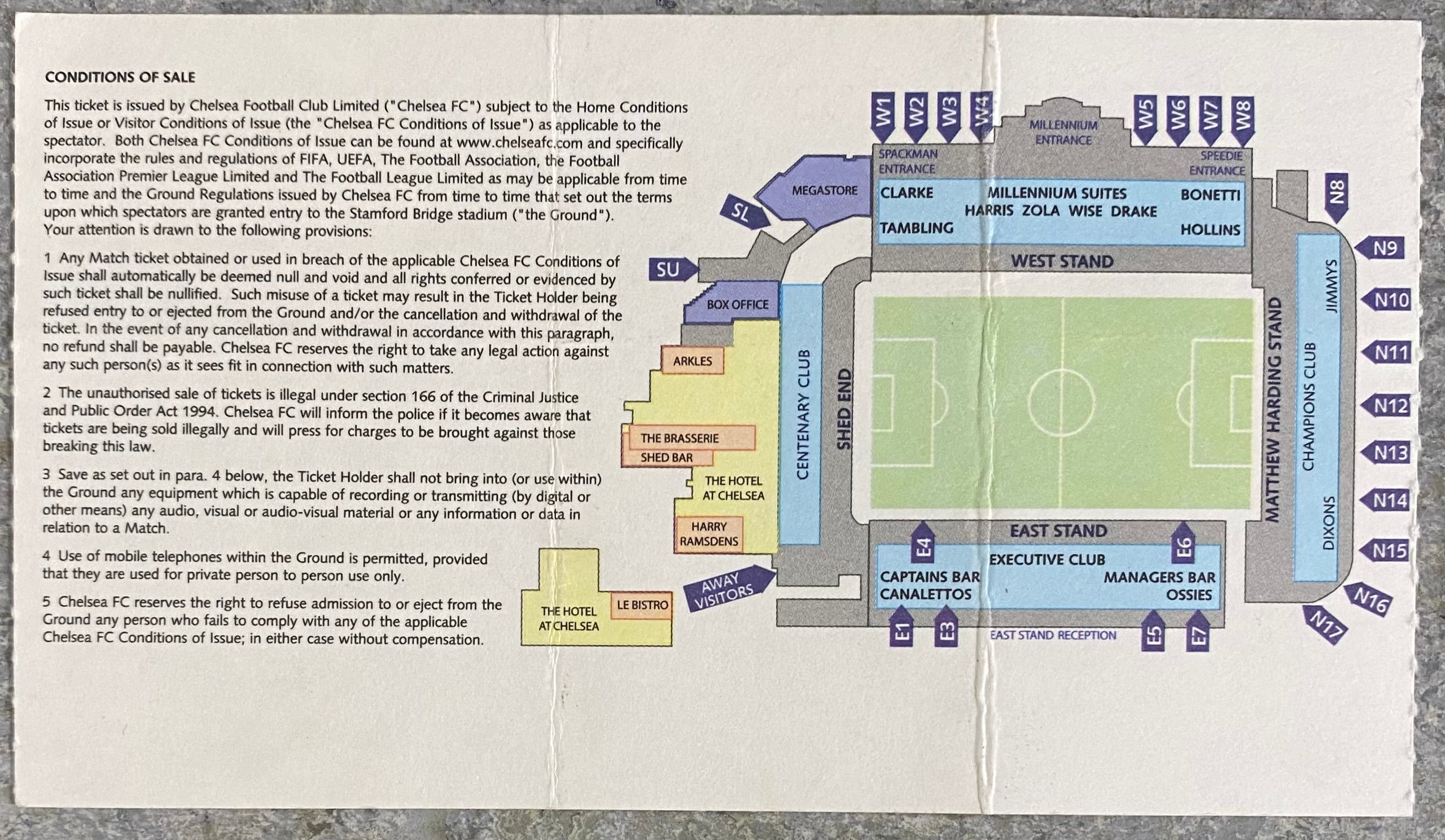 2006/07 ORIGINAL CHAMPIONS LEAGUE GROUP A TICKET CHELSEA V BARCELONA