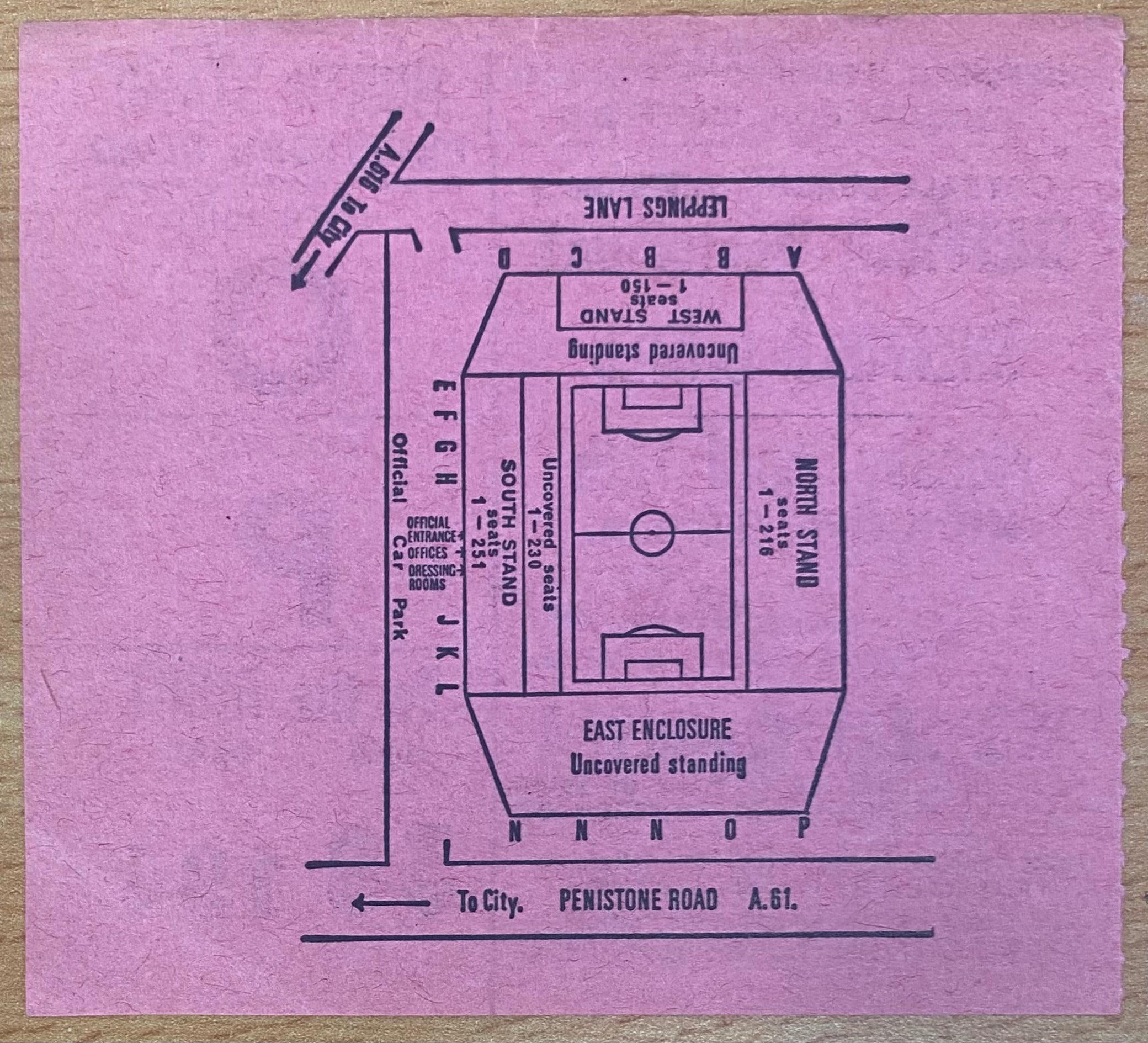 1970/71 ORIGINAL DIVISION 2 TICKET SHEFFIELD WEDNESDAY V SHEFFIELD UNITED