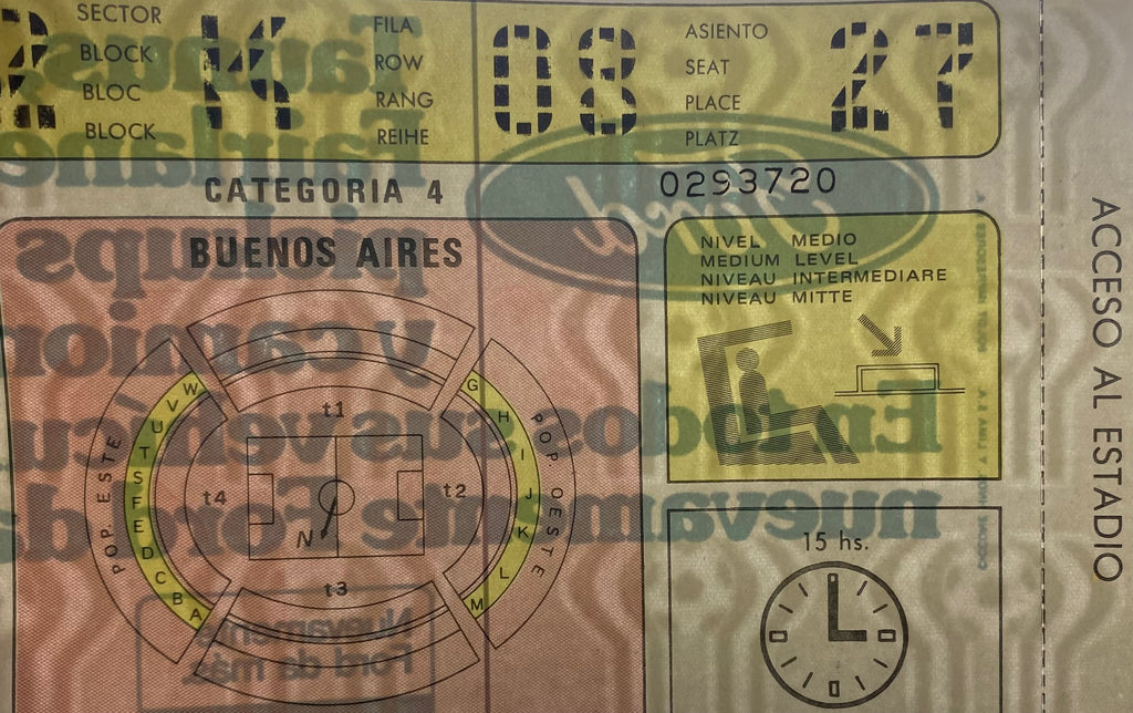 1978 ORIGINAL WORLD CUP 3RD PLACE PLAY OFF UNUSED TICKET ITALY V BRAZIL @ BUENOS ARIES