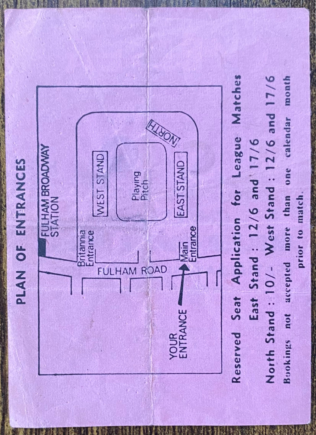 1969/70 ORIGINAL DIVISION 1 TICKET CHELSEA V WOLVERHAMPTON WANDERERS