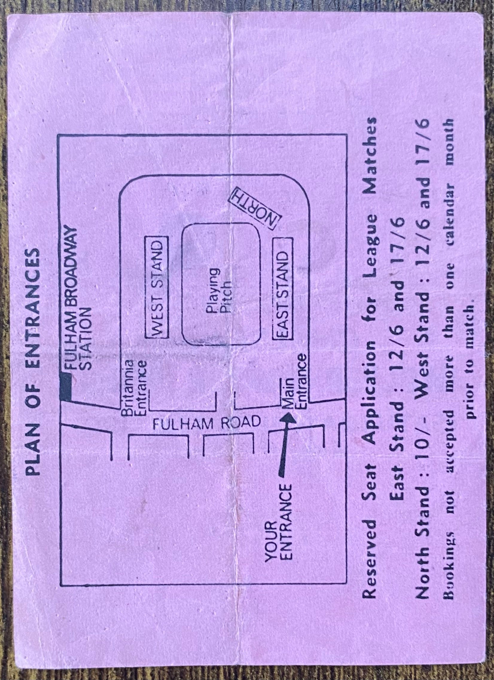 1969/70 ORIGINAL DIVISION 1 TICKET CHELSEA V WOLVERHAMPTON WANDERERS