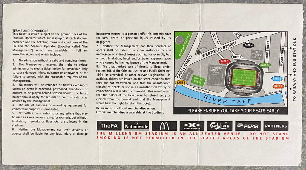 2005 ORIGINAL FA COMMUNITY SHIELD TICKET CHELSEA V ARSENAL @CARDIFF