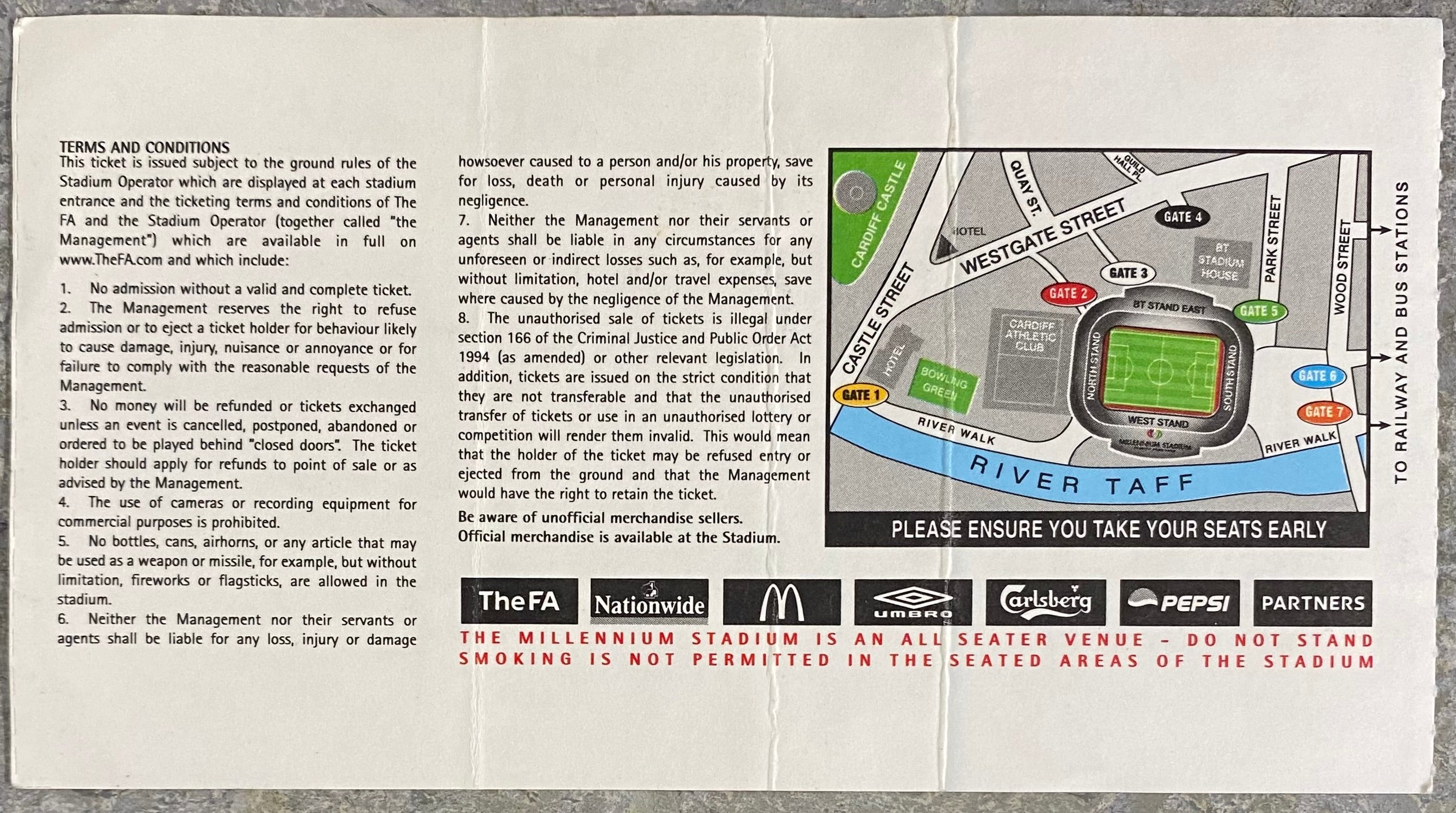2005 ORIGINAL FA COMMUNITY SHIELD TICKET CHELSEA V ARSENAL @CARDIFF